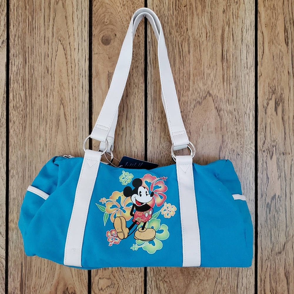Disney Mickey Mouse Hawaiian Canvas Bag NWT